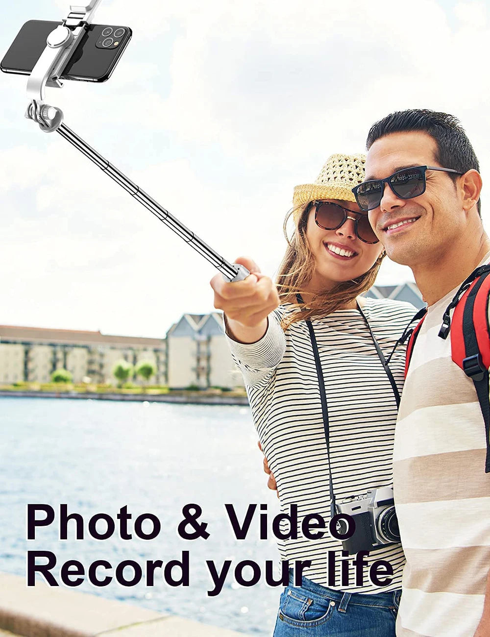 Wireless Bluetooth Selfie Stick Foldable Portable Tripod with Fill Light Shutter Remote Control for Android Iphone Smartphone